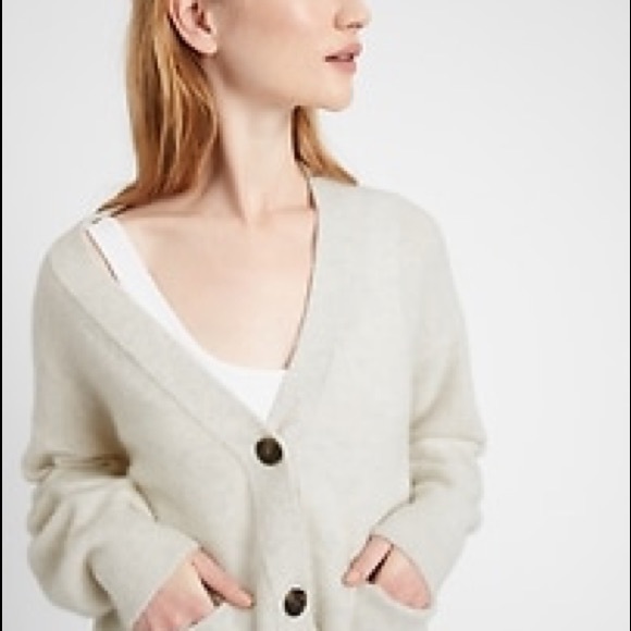 Banana Republic Heather Gray B/F Cardigan. Small. - Picture 3 of 10